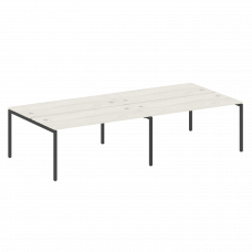 Metal System Quattro Рабочая станция на 4 места на П-образном м/к 40БП.СМ-4.4 Дуб Наварра/Металл Ант