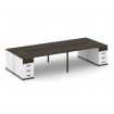 Concept Рабочая станция 4 места с 2 опорными тумбами CN.DRS-427 B Дуб Мали/Белый Бриллиант/Металл Че