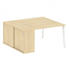Metal System Рабочая станция с шкафом-купе на А-образном м/к БА.РС-СШК-1.2 Т Акация Лорка/Металл Бел