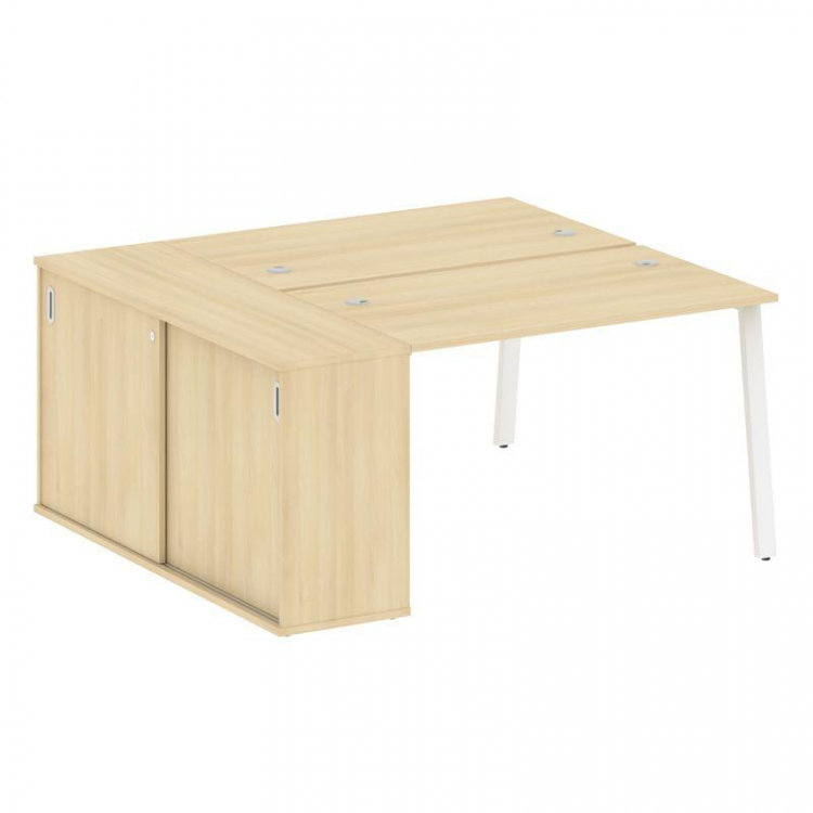 Metal System Рабочая станция с шкафом-купе на А-образном м/к БА.РС-СШК-1.2 Т Акация Лорка/Металл Бел