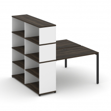 Concept Рабочая станция с опорным стеллажом с надставкой выс. CN.DRS-214 Дуб Мали/Белый Бриллиант/Ме