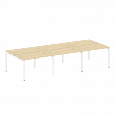 Metal System Quattro Рабочая станция на 6 раб. мест на П-образном м/к 50БП.СМ-6.2 Акация Лорка/Метал