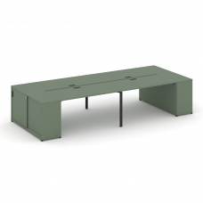 Concept Рабочая станция с опорными шкафами-купе CN.DRS-278 B Кобо/Металл Черный 3200*1480*750