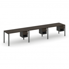 Concept Рабочая станция односторонняя с подвес. тумбами 3 места CN.ORS-137 A Дуб Мали/Антрацит/Метал