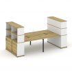 Concept Рабочая станция с опорными шкафами-купе с надставкой выс. CN.DRS-286 B Дуб Винченцо/Белый Бр