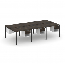 Concept Рабочая станция двухсторонняя с подвес. тумбами на 6 мест CN.DRS-157 B Дуб Мали/Белый Брилли