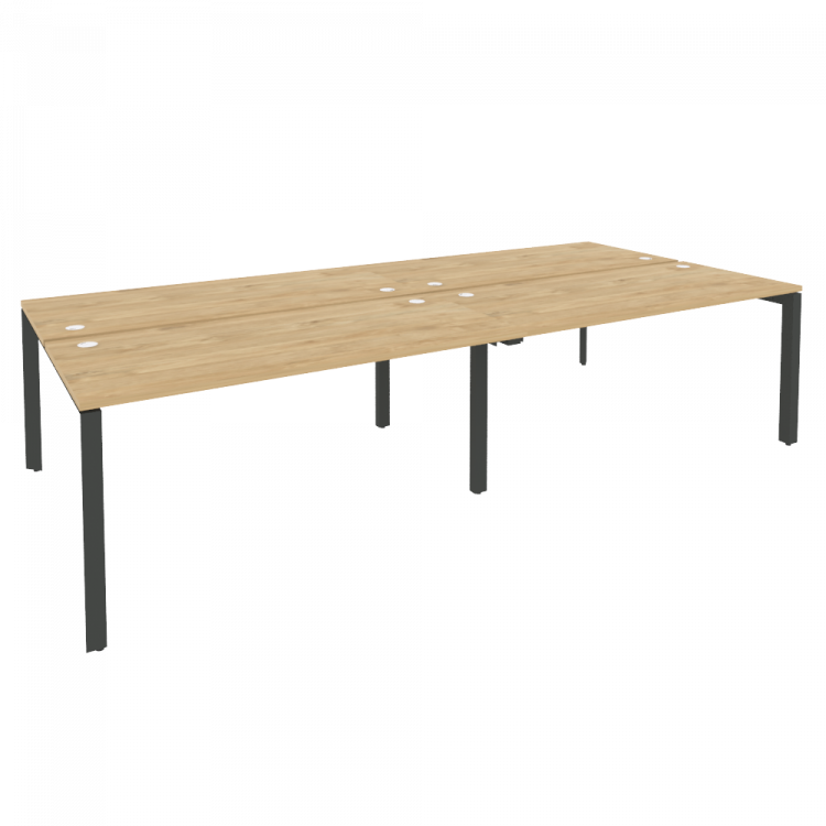 Onix Рабочая станция на П-образном м/к O.MP-D.RS-4.4.7 Тиквуд Светлый/Металл Антрацит 3160*1475*750