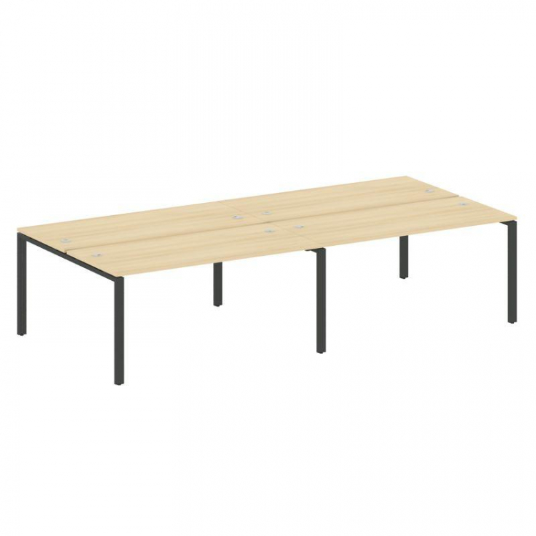 Metal System Рабочая станция на 4 места на П-образном м/к БП.СМ-4.4 Акация Лорка/Металл Антрацит 320