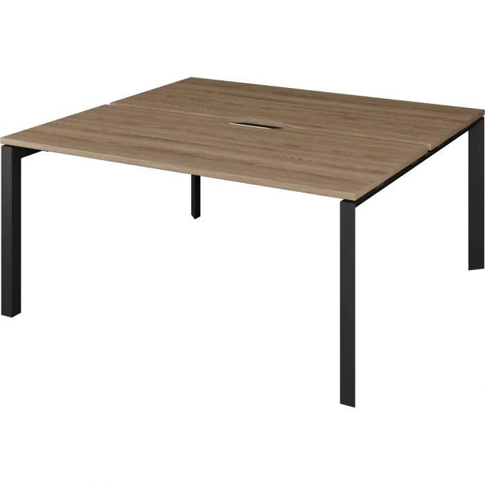 Бенч двойной на 2 рабочих места на металлокаркасе НТМП.П.Б2-120 Дуб сафари/Антрацит 1200x1496x750 Аргентум-МП