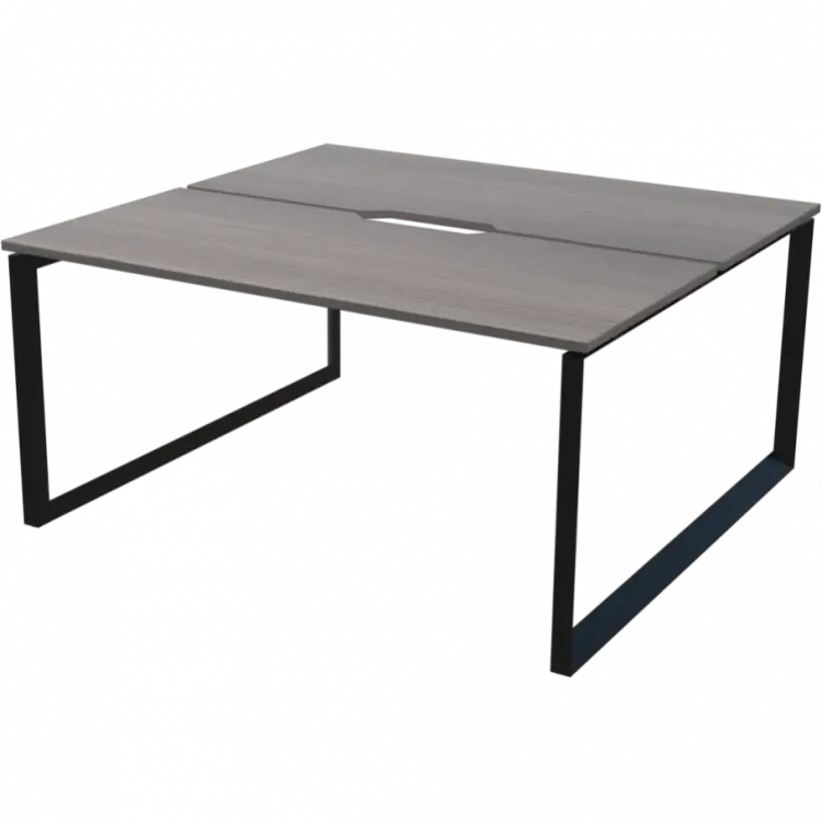 Бенч двойной на 2 рабочих места на металлокаркасе НТМП.О.Б2-140 Лиственница/Антрацит 1400x1496x750 Аргентум-МП