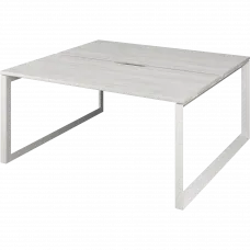 Бенч двойной на 2 рабочих места на металлокаркасе НТМП.О.Б2-120 Сосна винтер/Белый 1200x1496x750 Аргентум-МП