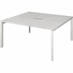 Бенч двойной на 2 рабочих места на металлокаркасе НТМП.П.Б2-160 Сосна винтер/Белый 1600x1496x750 Аргентум-МП