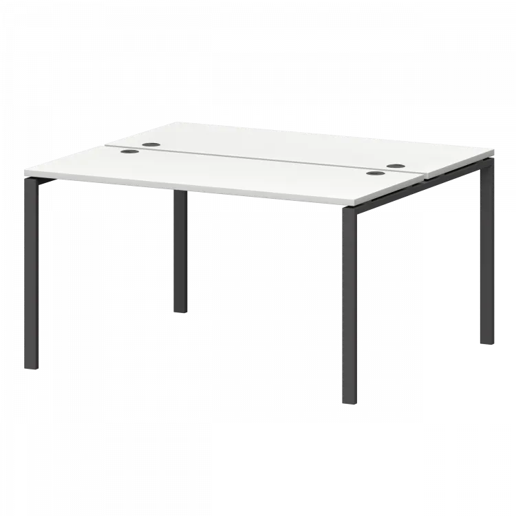 Бенч двойной на металлокаркасе СМС2-П-12К.120.Пр25 Белый/Антрацит 1200x1236x750 Смарт