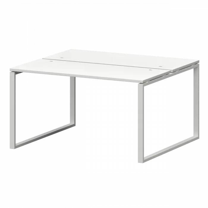 Бенч двойной на металлокаркасе СМС2-О-12К.120.Пр25 Белый/Белый 1200x1236x750 Смарт