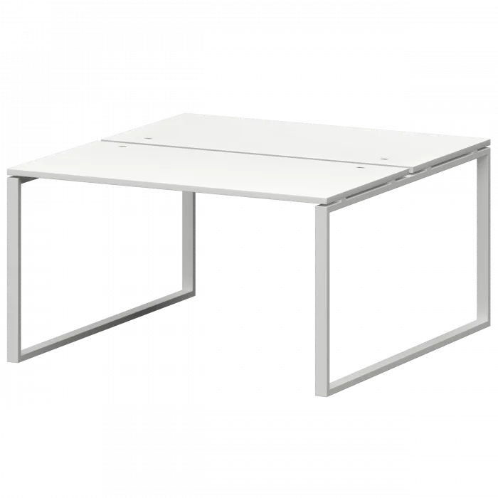Бенч двойной на металлокаркасе СМС2-О-14К.149.Пр25 Белый/Белый 1400x1496x750 Смарт