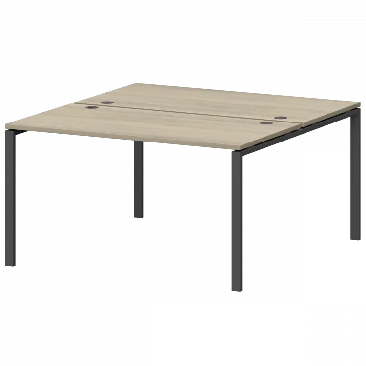 Бенч двойной на металлокаркасе СМС2-П-14К.149.Пр25 Кронберг/Антрацит 1400x1496x750 Смарт