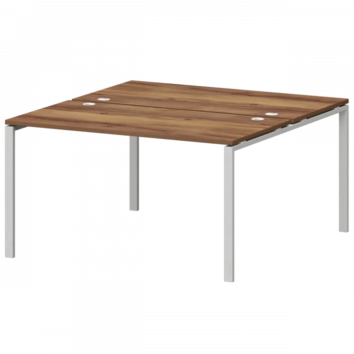 Бенч двойной на металлокаркасе СМС2-П-12К.149.Пр25 Таксония/Белый 1200x1496x750 Смарт