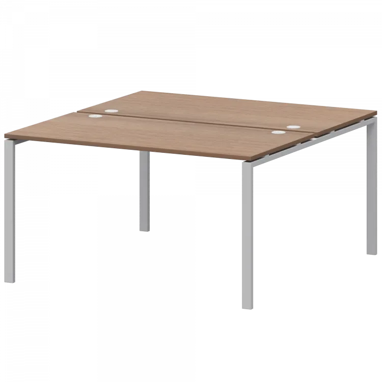 Бенч двойной на 2 рабочих места АМБ-003.60 Орех/Белый 1400x1236x760 Арго-М