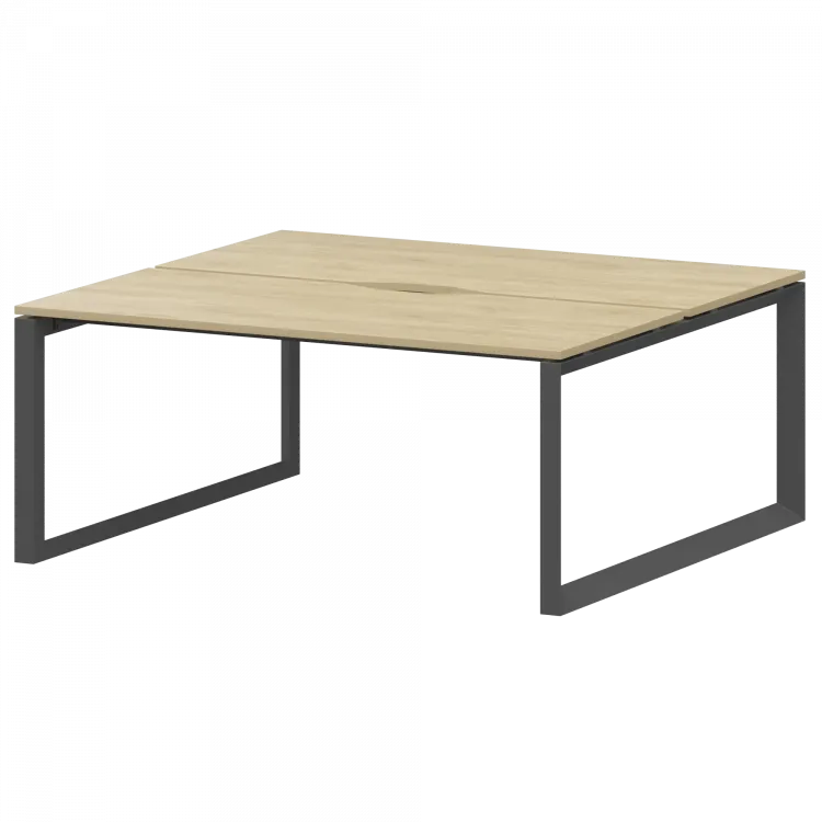 Бенч двойной на 2 рабочих места на металлокаркасе НТМП.О.Б2-160 Баттл Рок/Антрацит 1600x1496x750 Аргентум-МП