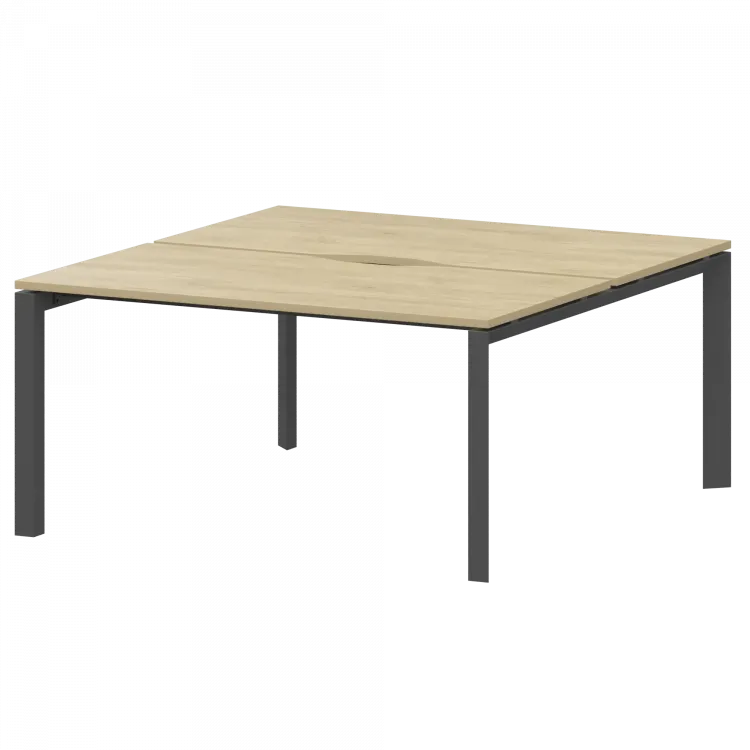 Бенч двойной на 2 рабочих места на металлокаркасе НТМП.П.Б2-140 Баттл Рок/Антрацит 1400x1496x750 Аргентум-МП