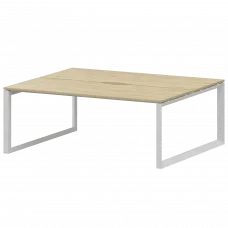 Бенч двойной на 2 рабочих места на металлокаркасе НТМП.О.Б2-180 Баттл Рок/Белый 1800x1496x750 Аргентум-МП