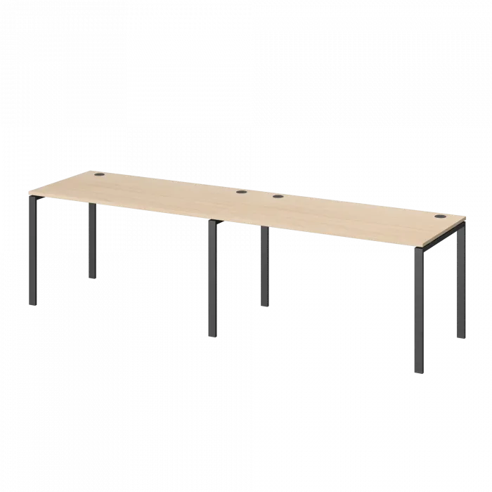 Бенч линейный на 2 рабочих места АМБЛ-003.60 Бук/Антрацит 2800x600x760 Арго-М