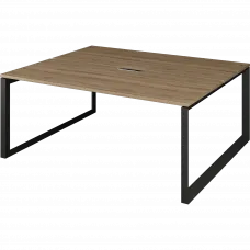Бенч двойной на 2 рабочих места на металлокаркасе НТМП.О.Б2-200 Дуб сафари/Антрацит 2000x1496x750 Аргентум-МП