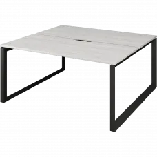 Бенч двойной на 2 рабочих места на металлокаркасе НТМП.О.Б2-140 Сосна винтер/Антрацит 1400x1496x750 Аргентум-МП