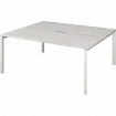 Бенч двойной на 2 рабочих места на металлокаркасе НТМП.П.Б2-180 Сосна винтер/Белый 1800x1496x750 Аргентум-МП