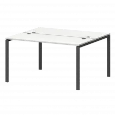 Бенч двойной на металлокаркасе СМС2-П-14К.120.Пр25 Белый/Антрацит 1400x1236x750 Смарт