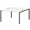 Бенч двойной на металлокаркасе СМС2-П-16К.149.Пр25 Белый/Антрацит 1600x1496x750 Смарт