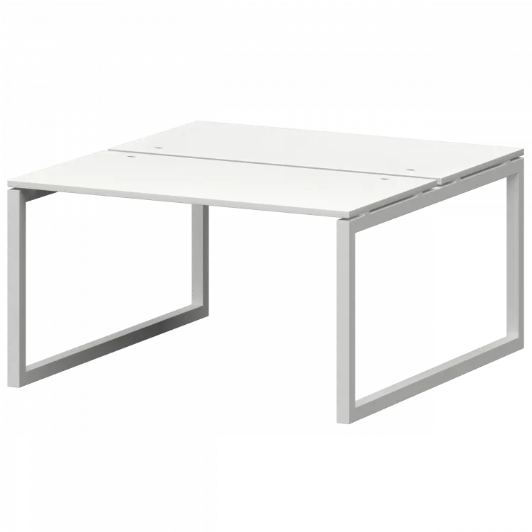 Бенч двойной на металлокаркасе СМС2-О-14К.149.Пр50 Белый/Белый 1400x1496x750 Смарт