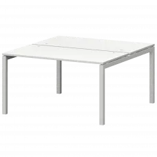 Бенч двойной на металлокаркасе СМС2-П-14К.149.Пр50 Белый/Белый 1400x1496x750 Смарт