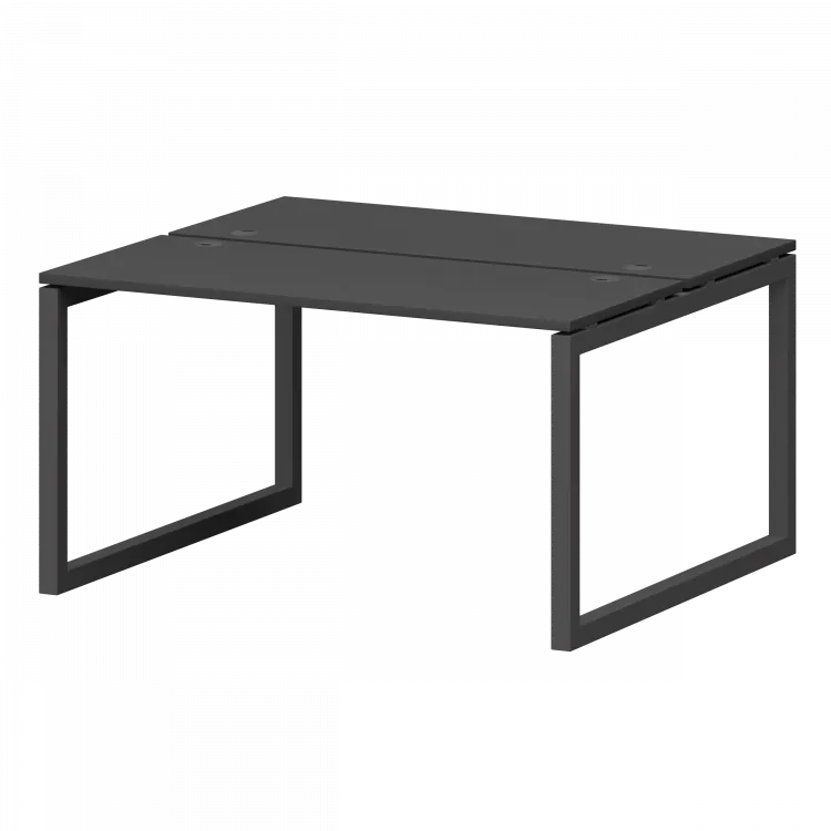 Бенч двойной на металлокаркасе СМС2-О-14К.120.Пр50 Графит/Антрацит 1400x1236x750 Смарт