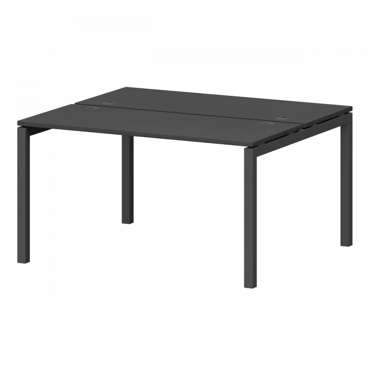 Бенч двойной на металлокаркасе СМС2-П-14К.120.Пр50 Графит/Антрацит 1400x1236x750 Смарт