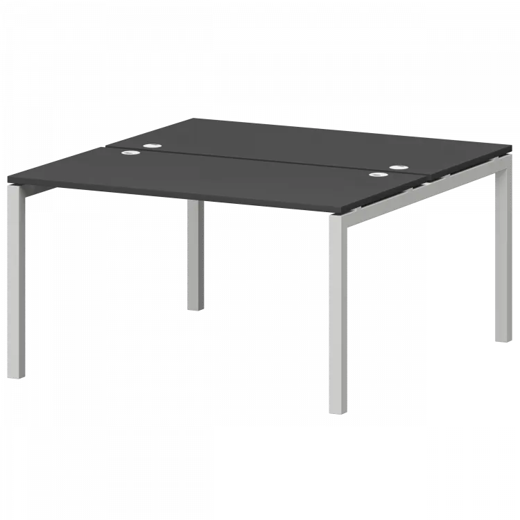 Бенч двойной на металлокаркасе СМС2-П-12К.149.Пр50 Графит/Белый 1200x1496x750 Смарт