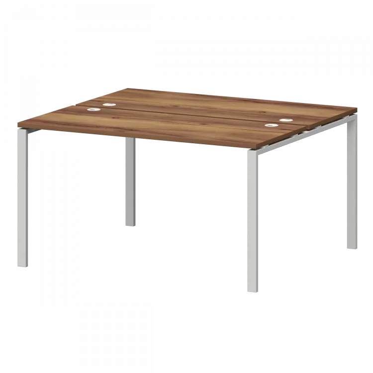 Бенч двойной на металлокаркасе СМС2-П-16К.120.Пр25 Таксония/Белый 1600x1236x750 Смарт