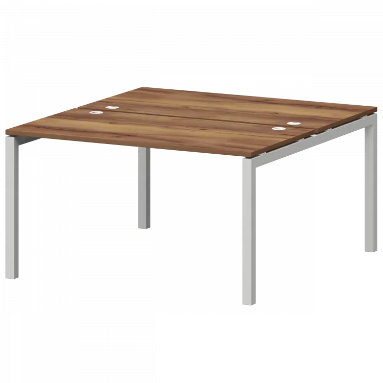 Бенч двойной на металлокаркасе СМС2-П-16К.149.Пр50 Таксония/Белый 1600x1496x750 Смарт