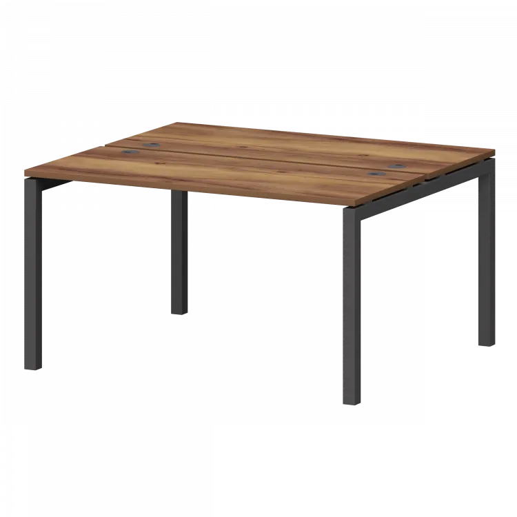 Бенч двойной на металлокаркасе СМС2-П-14К.120.Пр50 Таксония/Антрацит 1400x1236x750 Смарт