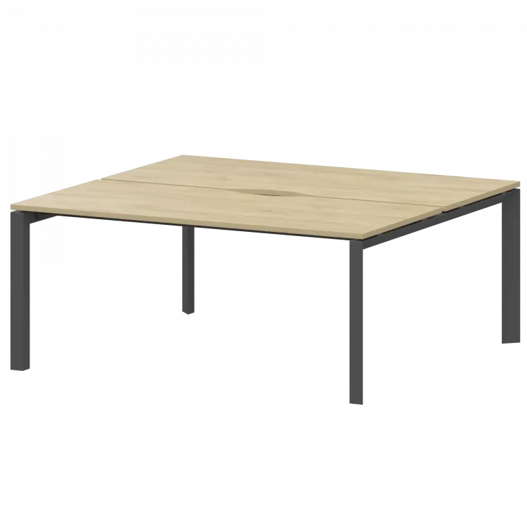 Бенч двойной на 2 рабочих места на металлокаркасе НТМП.П.Б2-160 Баттл Рок/Антрацит 1600x1496x750 Аргентум-МП