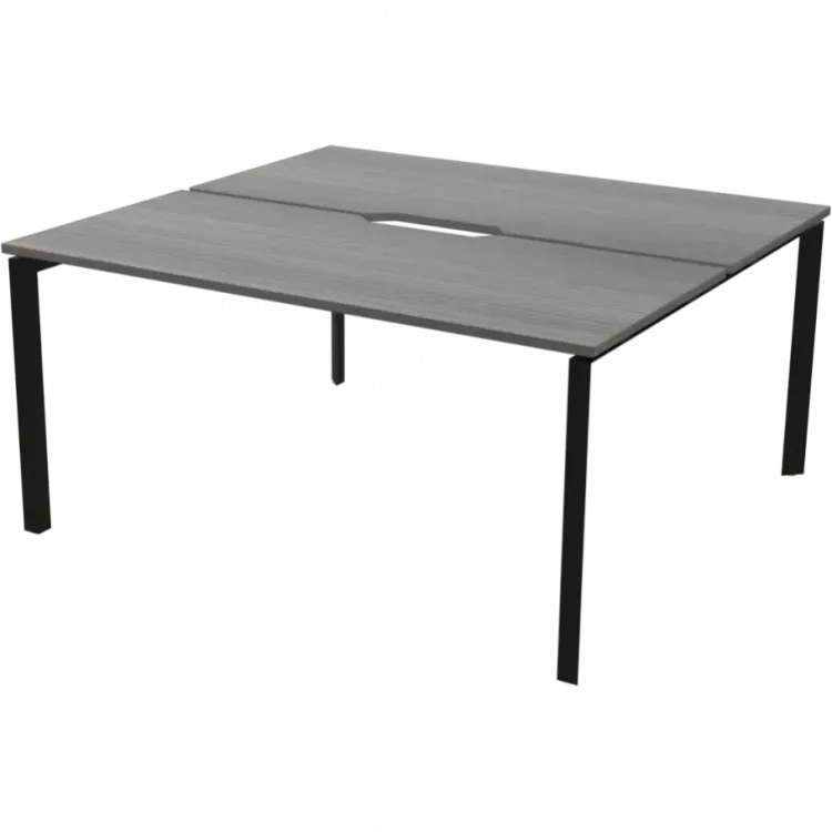 Бенч двойной на 2 рабочих места на металлокаркасе НТМП.П.Б2-160 Лиственница/Антрацит 1600x1496x750 Аргентум-МП