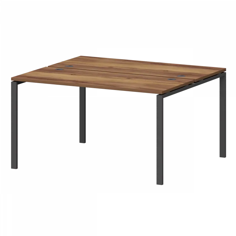 Бенч двойной на металлокаркасе СМС2-П-14К.120.Пр25 Таксония/Антрацит 1400x1236x750 Смарт