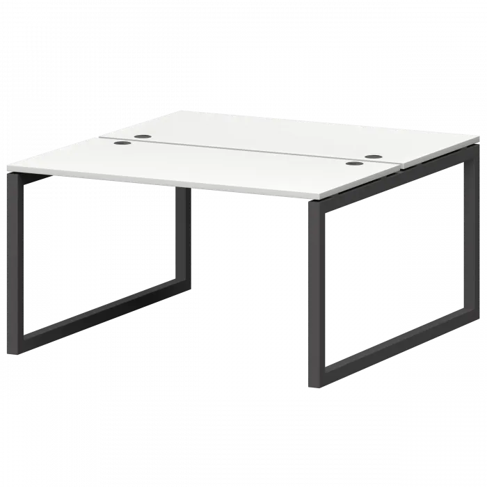 Бенч двойной на металлокаркасе СМС2-О-14К.149.Пр50 Белый/Антрацит 1400x1496x750 Смарт