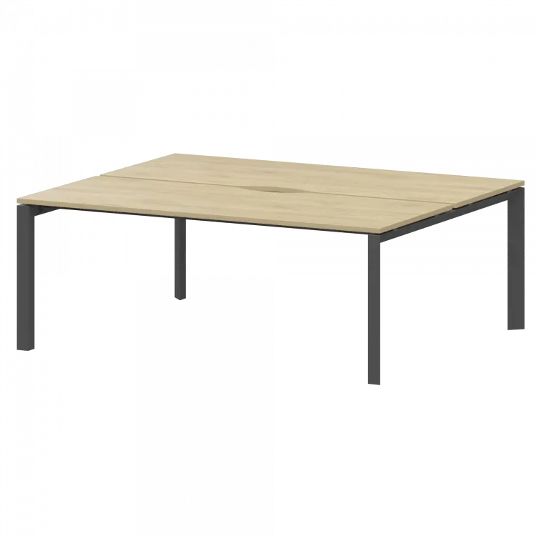 Бенч двойной на 2 рабочих места на металлокаркасе НТМП.П.Б2-180 Баттл Рок/Антрацит 1800x1496x750 Аргентум-МП