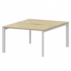 Бенч двойной на 2 рабочих места на металлокаркасе НТМП.П.Б2-120 Баттл Рок/Белый 1200x1496x750 Аргентум-МП