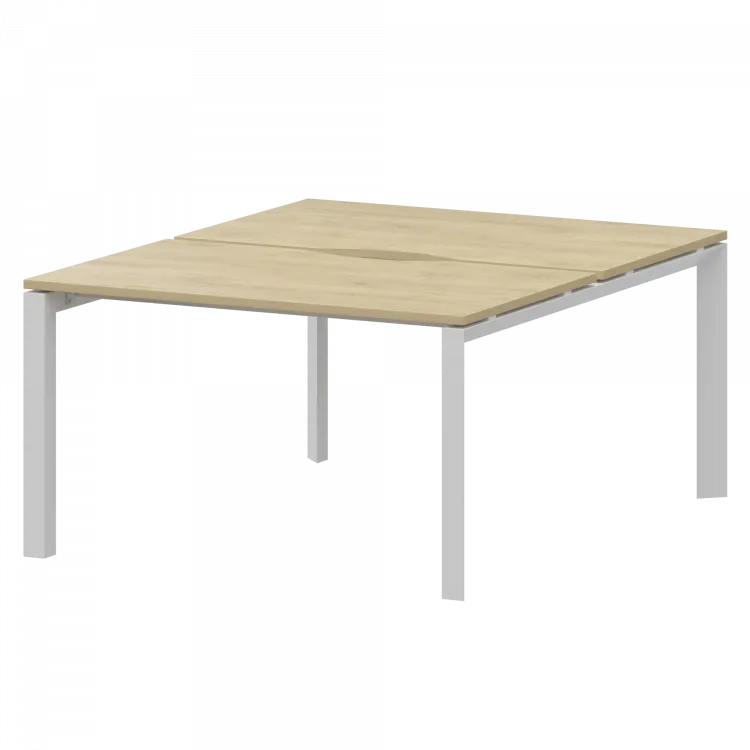 Бенч двойной на 2 рабочих места на металлокаркасе НТМП.П.Б2-120 Баттл Рок/Белый 1200x1496x750 Аргентум-МП