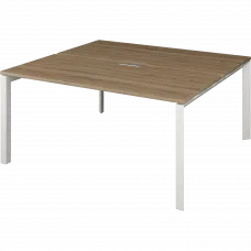 Бенч двойной на 2 рабочих места на металлокаркасе НТМП.П.Б2-140 Дуб сафари/Белый 1400x1496x750 Аргентум-МП