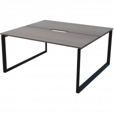 Бенч двойной на 2 рабочих места на металлокаркасе НТМП.О.Б2-200 Лиственница/Антрацит 2000x1496x750 Аргентум-МП