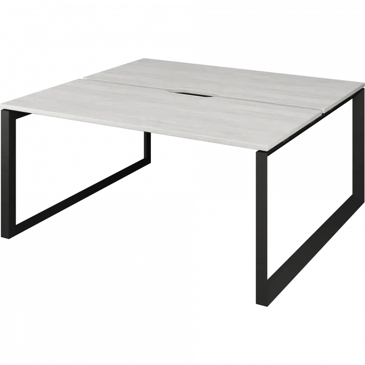 Бенч двойной на 2 рабочих места на металлокаркасе НТМП.О.Б2-160 Сосна винтер/Антрацит 1600x1496x750 Аргентум-МП