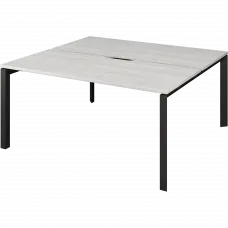 Бенч двойной на 2 рабочих места на металлокаркасе НТМП.П.Б2-120 Сосна винтер/Антрацит 1200x1496x750 Аргентум-МП